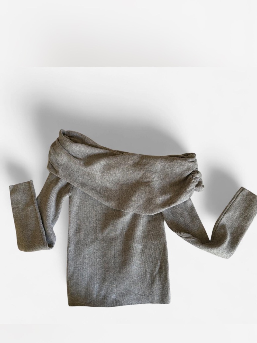Cotton On Off-the-Shoulder Ribbed Sweater - Gray